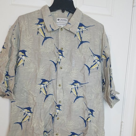 Columbia Other - Columbia Men’s L Short Sleeve Button Down Collared Shirt Deep Sea